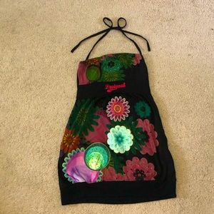 Desingual halter dress